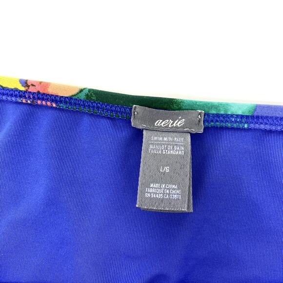 Aerie Purple Floral Push-up Wired Summer Beach Bikini Set Top 36C Bottom L - Picture 11 of 13